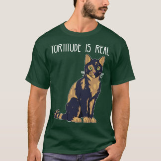 Tortitude är verkligsköldpaddsskalTortie Katt tryc T Shirt