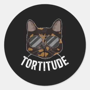 Tortitude Tortie Cat Owner Tortoiseshell Cat Lover Runt Klistermärke