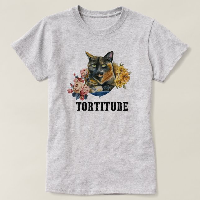 Tortitudsköldkatt roligt t shirt (Design framsida)
