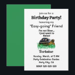 Tortoise Animal Pet Slappna av Friend Födelsedagsf Inbjudningar<br><div class="desc">Tortoise Animal Pet Slappna av Friend Födelsedagsfest inbjudan originalutformning av Nisha Prabhu. Helt Anpassade. Anpassa med dina detaljer. Fira en speciell födelsedag med lite charm och kutym med hjälp av vår "Tortoise Animal Pet Slappna av Friend Födelsedagsfest inbjudan"! Den här trevliga inbjudan har en skicklig sköldpaddsdesign, perfekt för djur älskare...</div>