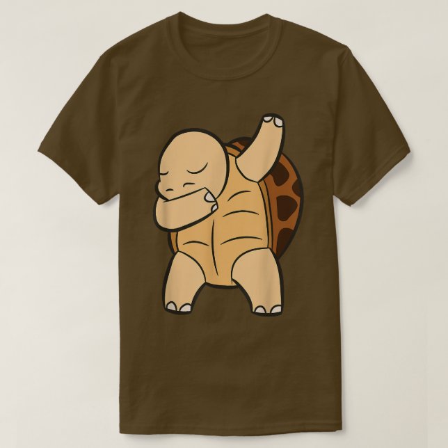 Tortoise Dabbing Cute Sulcata Tortoise T Shirt (Design framsida)