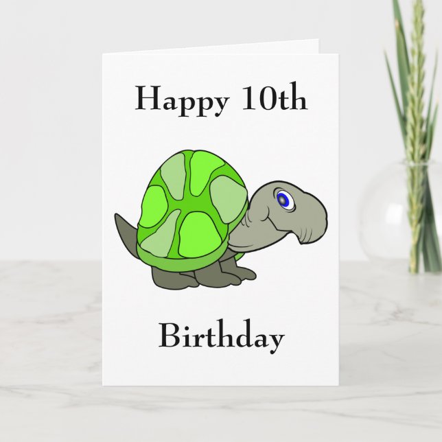 Tortoise Design Personlig 10:e födelsedagen Kort (Framsida)