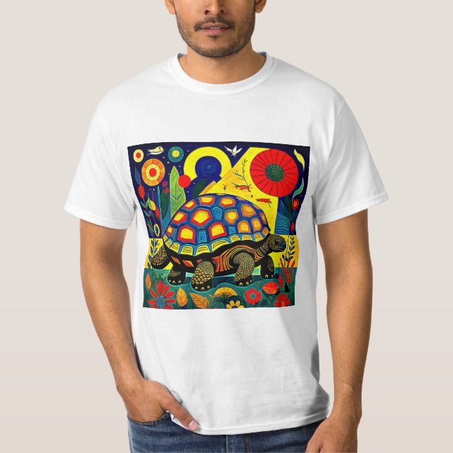 Tortoise går och går t shirt (Framsida)