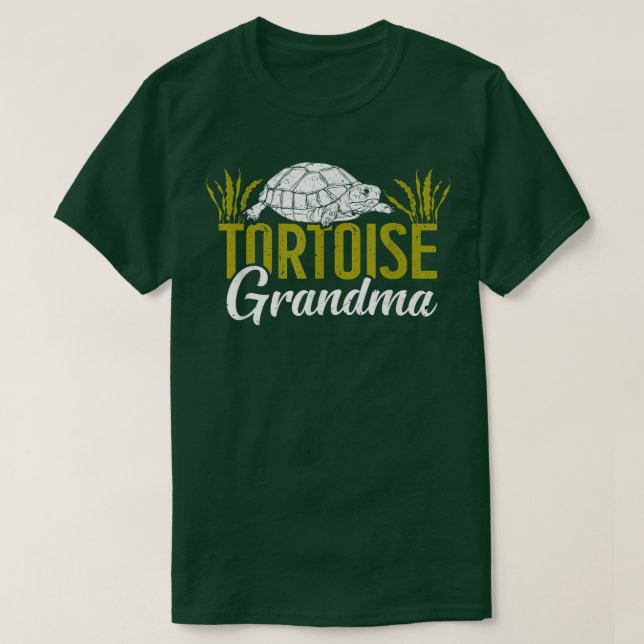 Tortoise Grandma Reptiles Tortoise Älskare T Shirt (Design framsida)