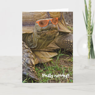 Tortoise i solglasögon för pension kort
