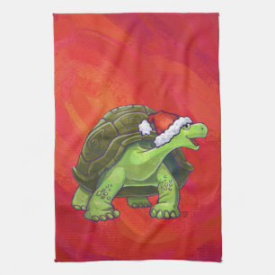 Tortoise jul på Red Kökshandduk