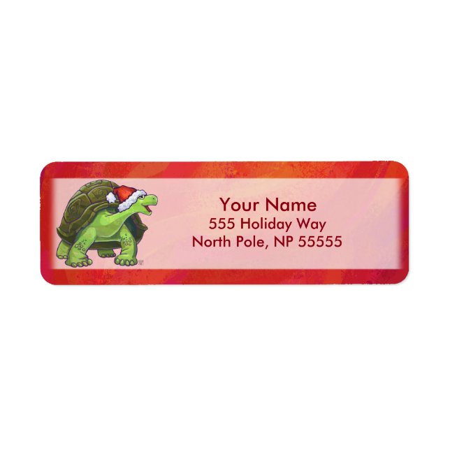 Tortoise jul på Red Returadress Etikett (Framsidan)