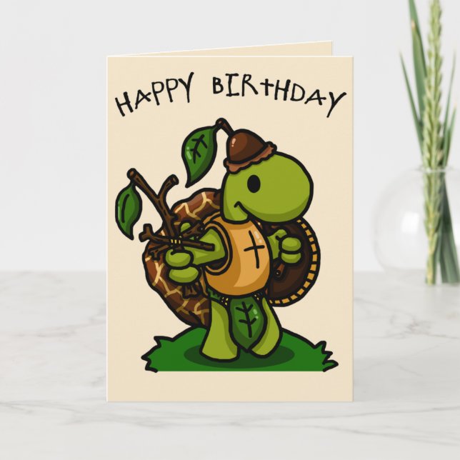 Tortoise Knight Birthday Card Kort (Framsida)