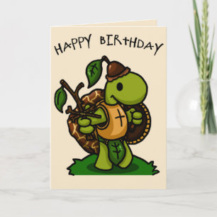 Tortoise Knight Birthday Card Kort