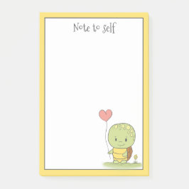 Tortoise med en ballongPersonlig Post-it Block