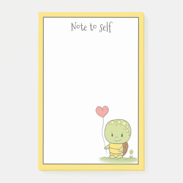 Tortoise med en ballongPersonlig Post-it Block (Framsida)