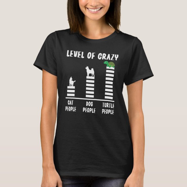 Tortoise-nivån i sjösköldpadda Cat People Hund T Shirt (Framsida)