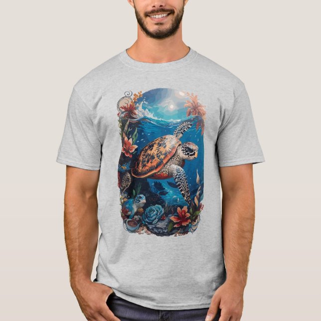 Tortoise Ocean T Shirt (Framsida)
