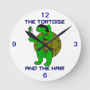 Tortoise och Hair Clock Rund Klocka