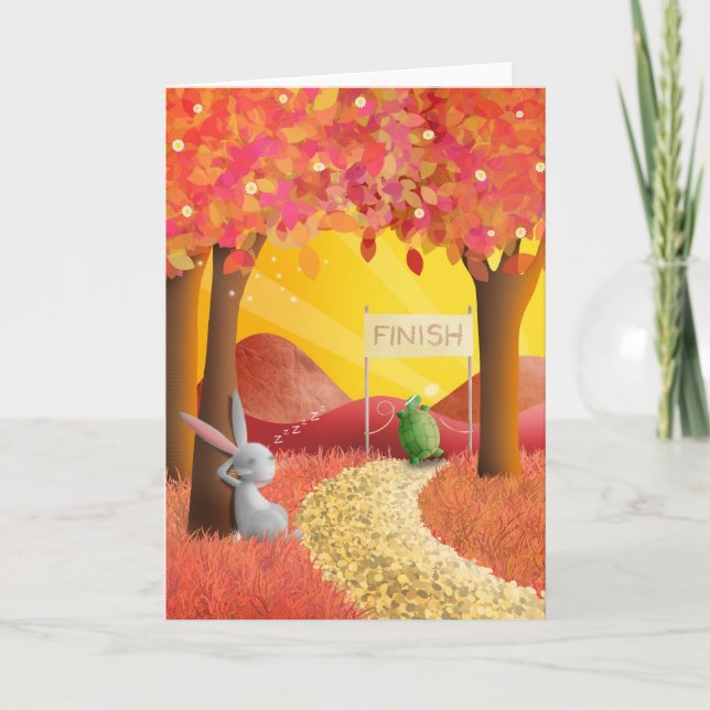 Tortoise och Hare 2 - hälsningskort Kort (Framsida)