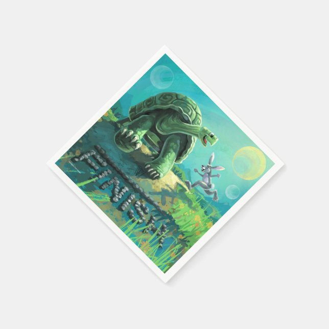 Tortoise och Hare Art Pappersservett (Hörn)