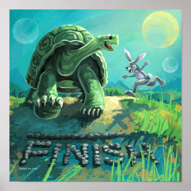 Tortoise och Hare Art Poster (Framsidan)