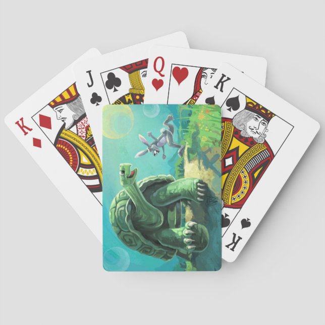 Tortoise och Hare Art Spelkort (Baksidan)