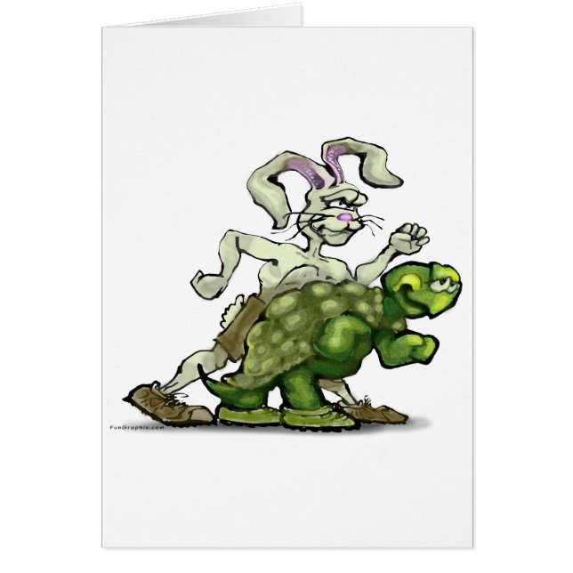 Tortoise och Hare Hälsningskort (Framsidan)