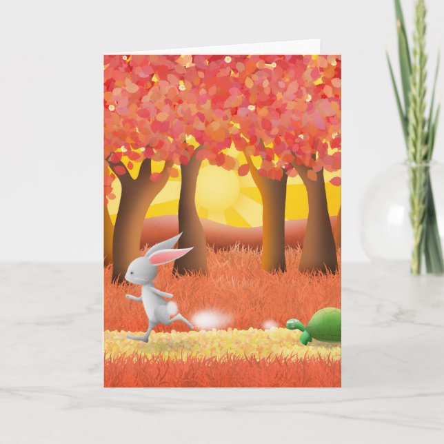 Tortoise och Hare - hälsningskort Kort (Framsida)