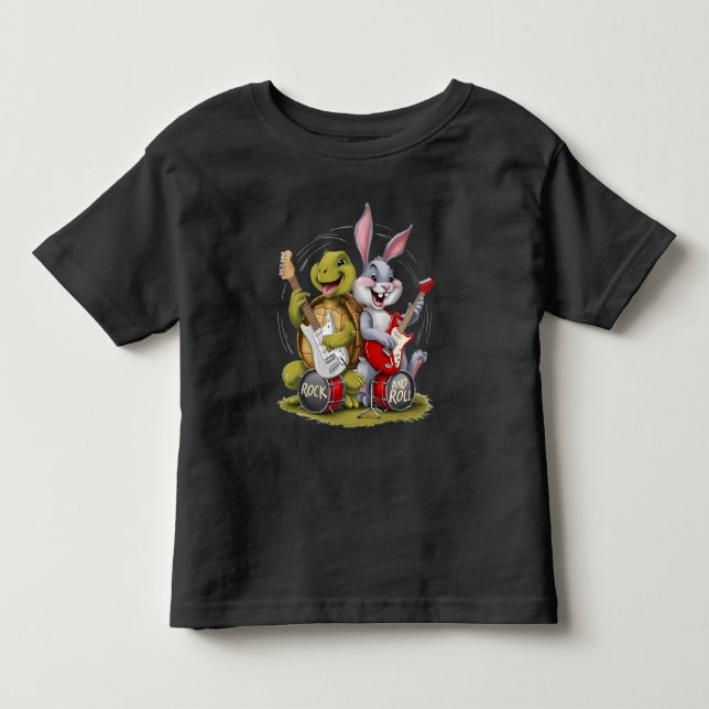 Tortoise och Hare Rock and roll T Shirt (Framsida)