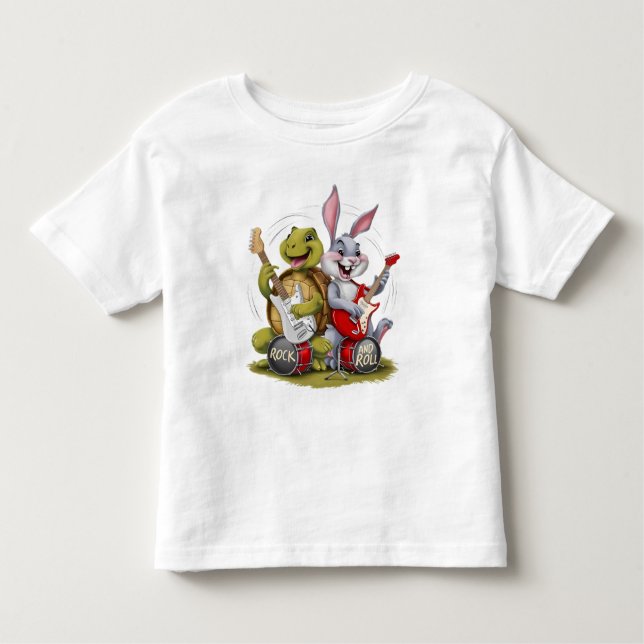 Tortoise och Hare Rock and roll T Shirt (Framsida)