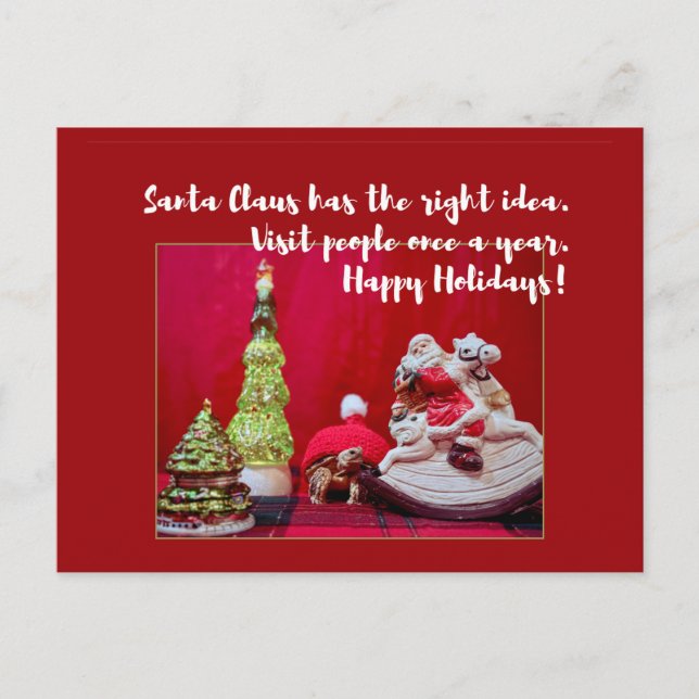 Tortoise och Jultomten, söt julcitat Vykort (Framsida)