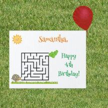 Tortoise och salladsmaze, födelsedagsskylt