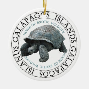 Tortoise of Galapagos Islands Helgdag Julgransprydnad Keramik
