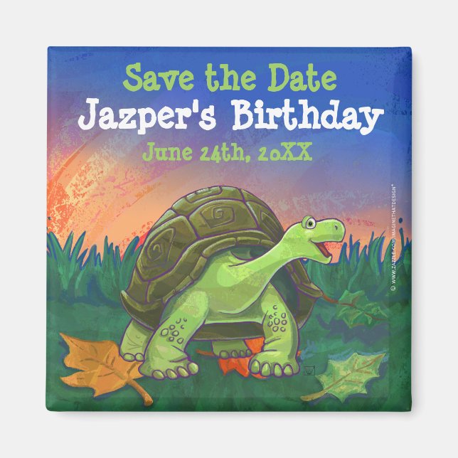 Tortoise Party Centre Magnet (Framsidan)