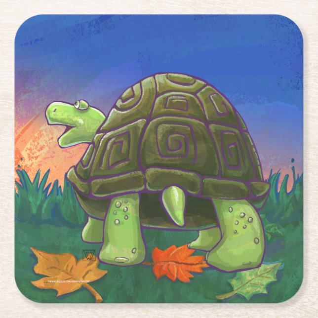Tortoise Party Centre Underlägg Papper Kvadrat (Framsidan)