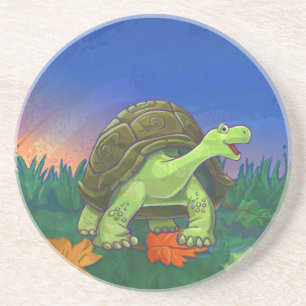 Tortoise-presentationer och tillbehör underlägg sandsten