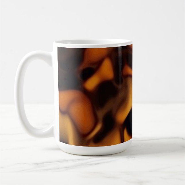 Tortoise Shell Turtle Shell Pattern Amber Brown Kaffemugg (Vänster)