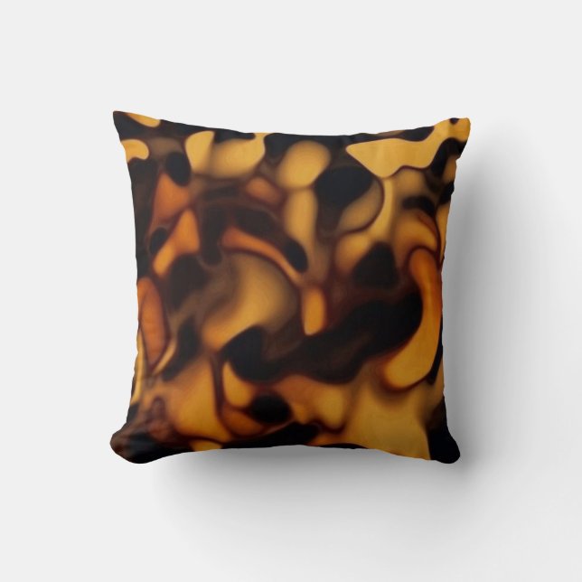 Tortoise Shell Turtle Shell Pattern Amber Brown Kudde (Framsida)