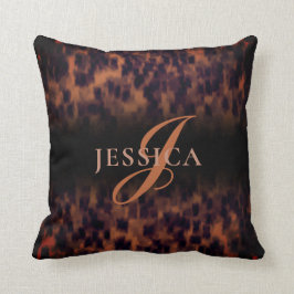 Tortoise Snäcka Mönster Animal Print Monogram Namn Kudde