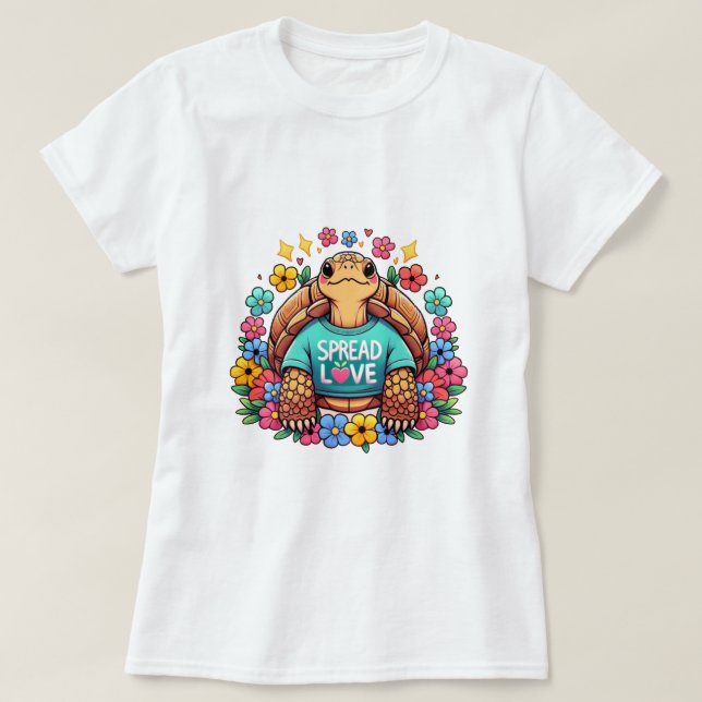 Tortoise Spread Kärlek | Övre T Shirt (Design framsida)