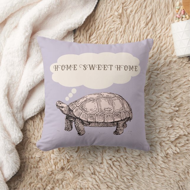 Tortoise/Turtle Funny Dekorativ kudde (Lila) (Filt)