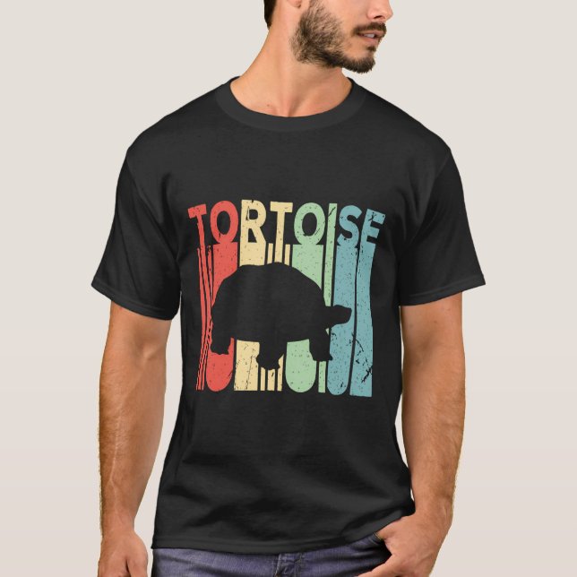 Tortoise Vintage Retro Hoodie T Shirt (Framsida)