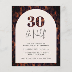 Tortoisehell Arch Vild 30 Birthday Budget Inbjudan