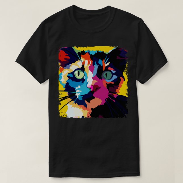Tortoiseshell Art Cat Lover Gift 2 T Shirt (Design framsida)