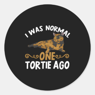 Tortoiseshell Cat I var normalt en Tortie Ago Runt Klistermärke