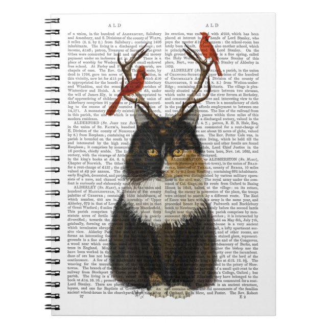 Tortoiseshell Cat med Antlers och Red Birds Anteckningsbok (Framsidan)