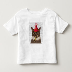 Tortoiseshell Cat med Party Hat T Shirt