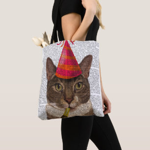Tortoiseshell Cat med Party Hat Tygkasse