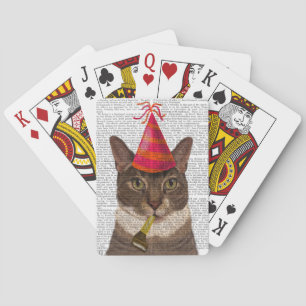 Tortoiseshell Kat med Party Hat Casinokort