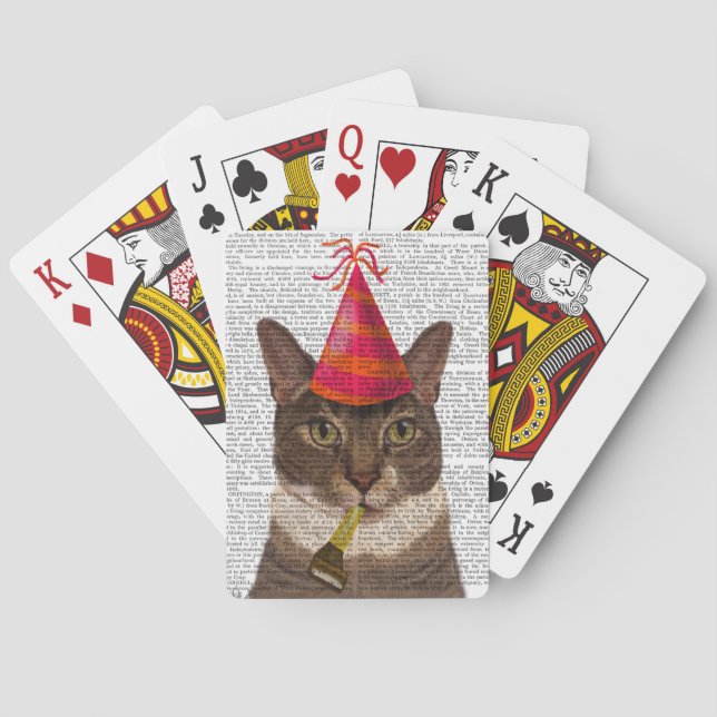 Tortoiseshell Kat med Party Hat Casinokort (Baksidan)