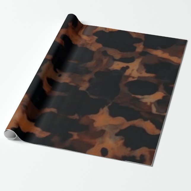 Tortoiseshell Seamless Mönster, Chic TortoiseShell Presentpapper (Utrullad)