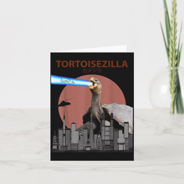 Tortoisezilla _ Rolig Sköldpadda Kort (Framsida)