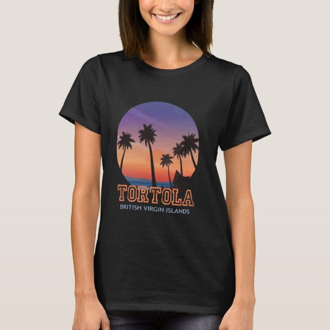 Tortola British Virgin Islands Sunset Beach T Shirt (Framsida)