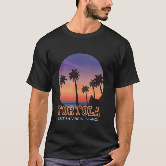 Tortola British Virgin Islands Sunset Beach T Shirt (Framsida)